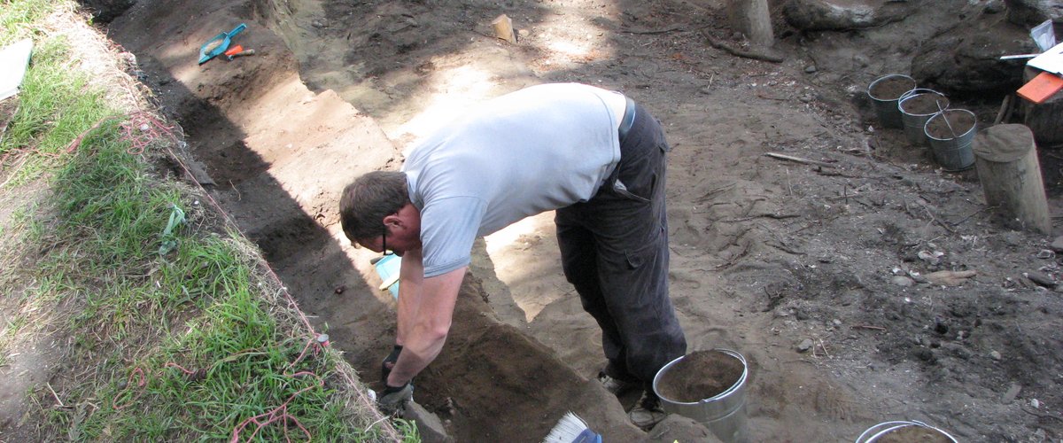 Excavation at the Dionisio Point Village, coast British Columbia