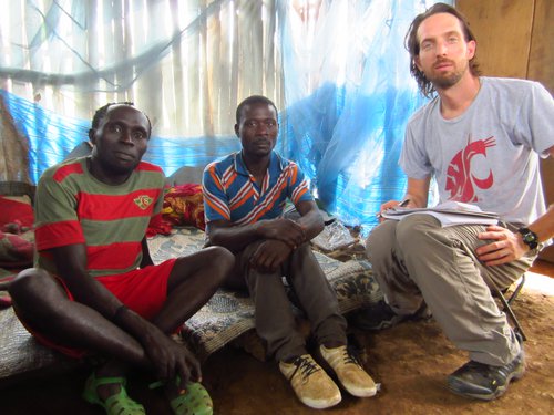 Zach conducting interviews with Chabu men