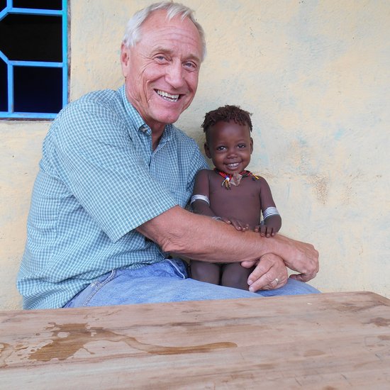 Barry Hewlett with Hamar child
