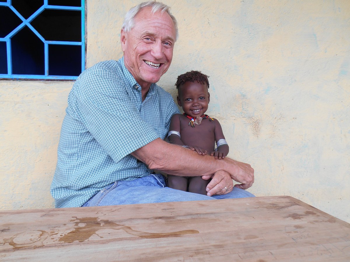 Barry Hewlett with Hamar child